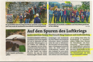 Burg Trautson newspaper article